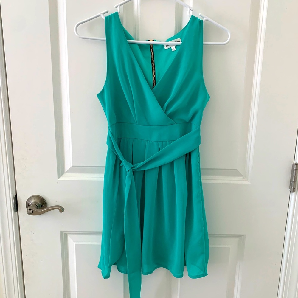 Turquoise Wrap Mini Dress